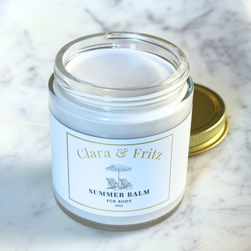 Clara & Fritz Tallow Shop Summer Balm for Body with Zinc Oxide Lotion & Moisturizer Alice Blue 4oz / Single,4oz / 2-pack