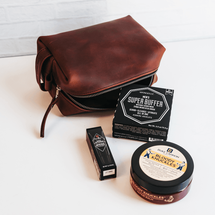 Handcrafted Men's Leather Dopp Kit by Giften Market