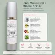 Glimmer Goddess® Organic Skin Care Triple Action Daily Moisturizer – Organic SPF 30 Moisturizers