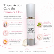 Glimmer Goddess® Organic Skin Care Triple Action Daily Moisturizer – Organic SPF 30 Moisturizers
