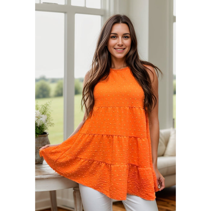 Sun Kissed - Sleeveless Tiered Top