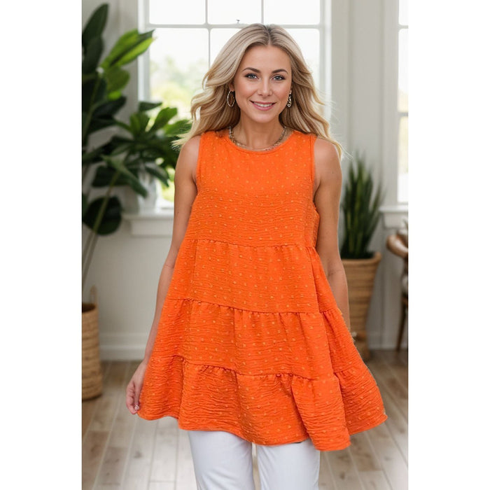 Sun Kissed - Sleeveless Tiered Top