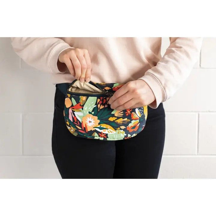 The Bullish Store Superbloom Cotton Hip Bag Adjustable Strap | Floral Waist Belt Bag Fanny Pack