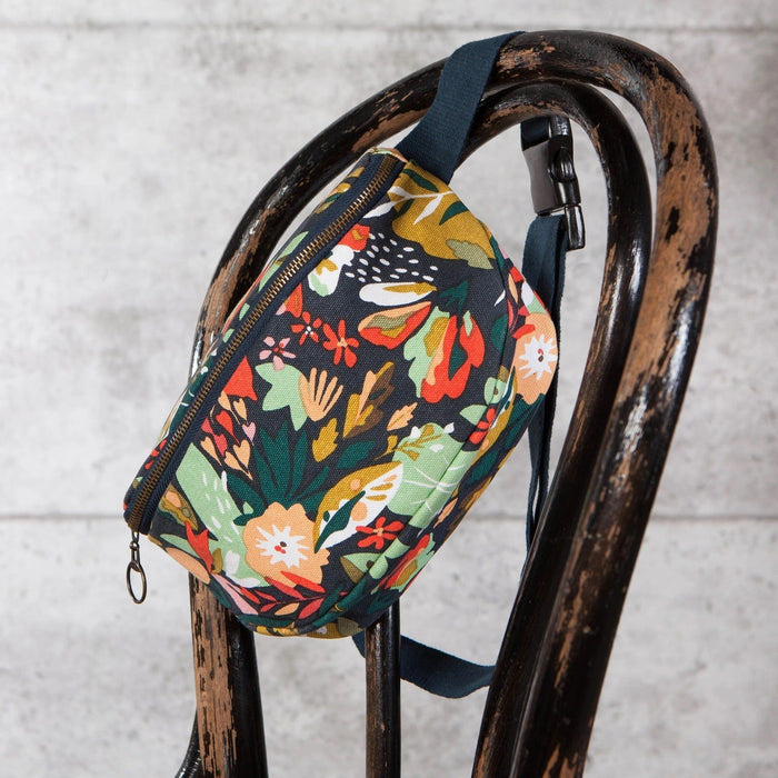 The Bullish Store Superbloom Cotton Hip Bag Adjustable Strap | Floral Waist Belt Bag Fanny Pack