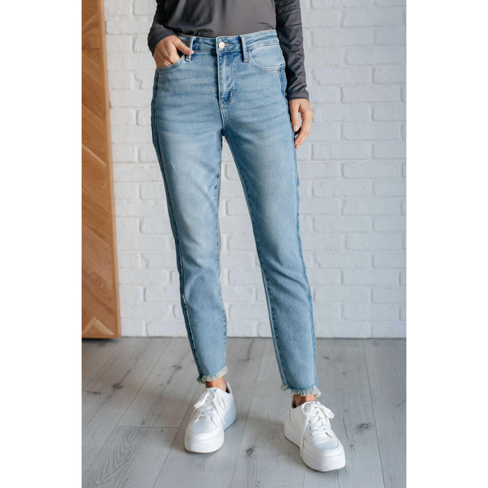 High Rise Side Panel Detail Slim Jeans