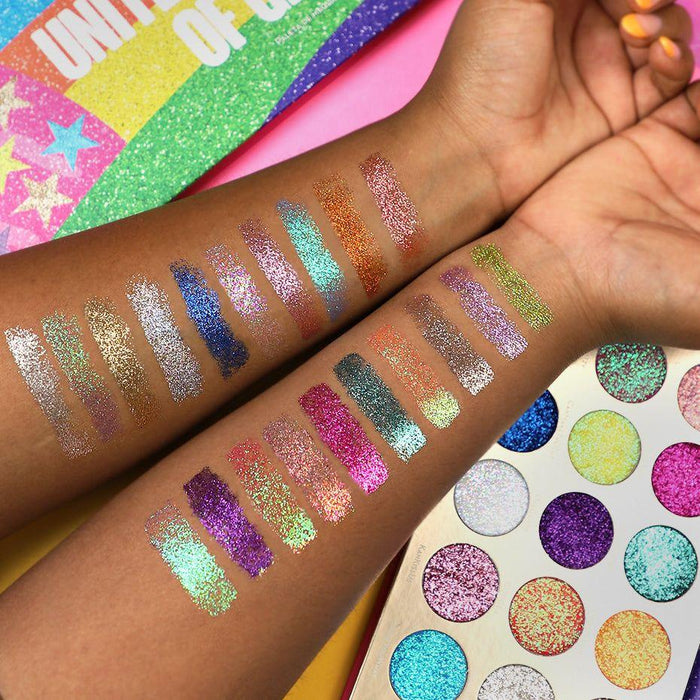 United Shades of Glitter -  21 Pressed Glitter Eyeshadow Palette