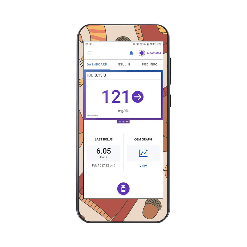 Peelz Sweaters & Leaves Sticker for Omnipod® 5 Controller – Pump Peelz Peelz/Stickers