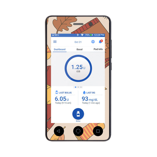 Peelz Sweaters & Leaves Sticker for Omnipod DASH® PDM – Pump Peelz Peelz/Stickers