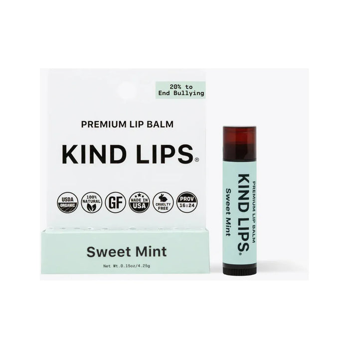 Kind Lips Sweet Mint Lip Balm - 0.15 Oz, 12 Pack | All-Natural Moisturizing