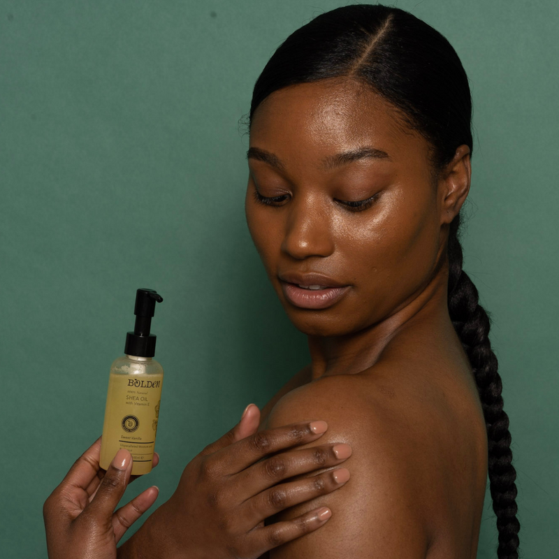 Boldenusa.com Sweet Vanilla Shea Oil | Moisturizing Body Oil for Dry, Thirsty Skin | 16.9 Fl Oz Shea Oil
