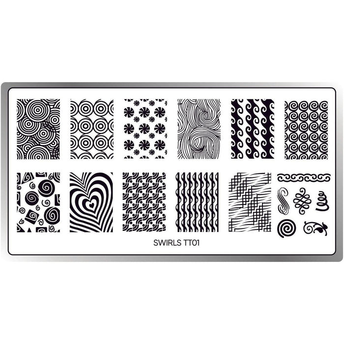 Twinkled T - Swirls Stamping Plate