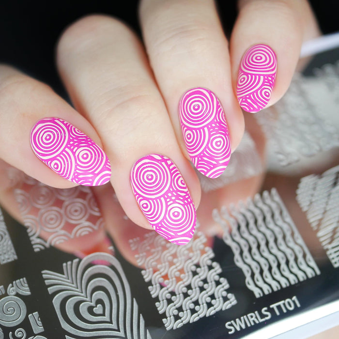 Twinkled T - Swirls Stamping Plate