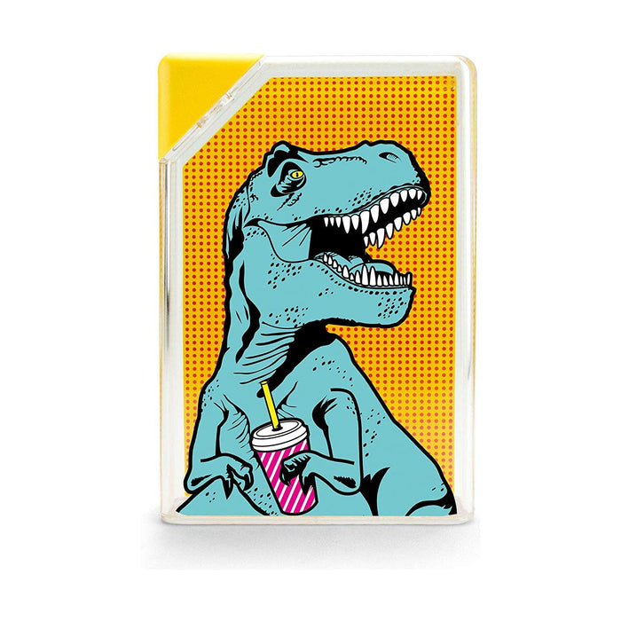 The Bullish Store T-Rex Flask Style Pop Art Water Bottle | Flat Profile Fits In Handbag | Bpa Free And Dishwasher Safe