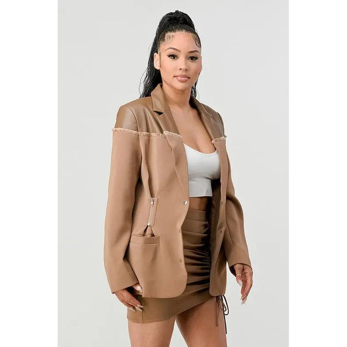 Taupe Trendy Skirt Set