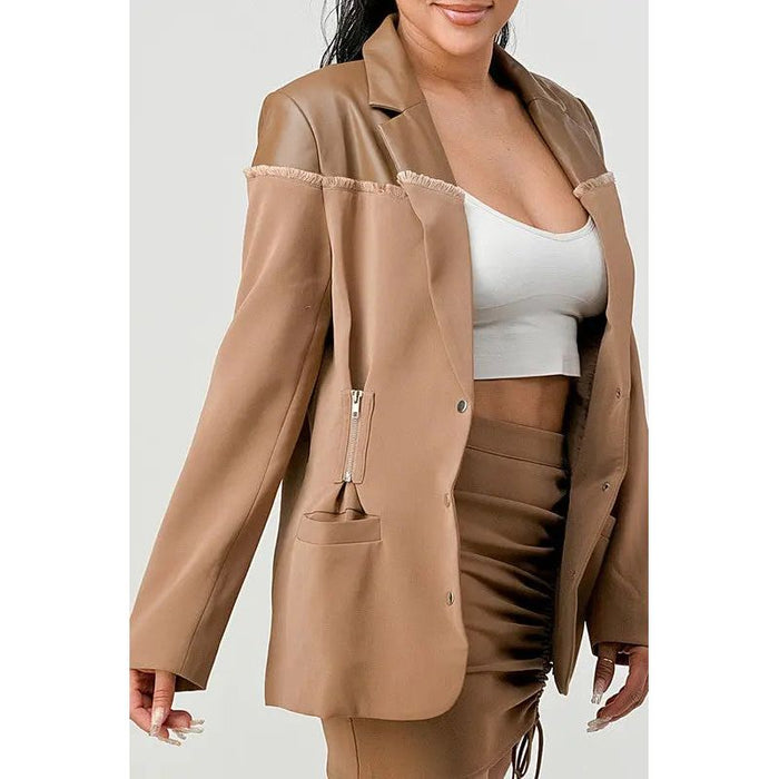 Taupe Trendy Skirt Set