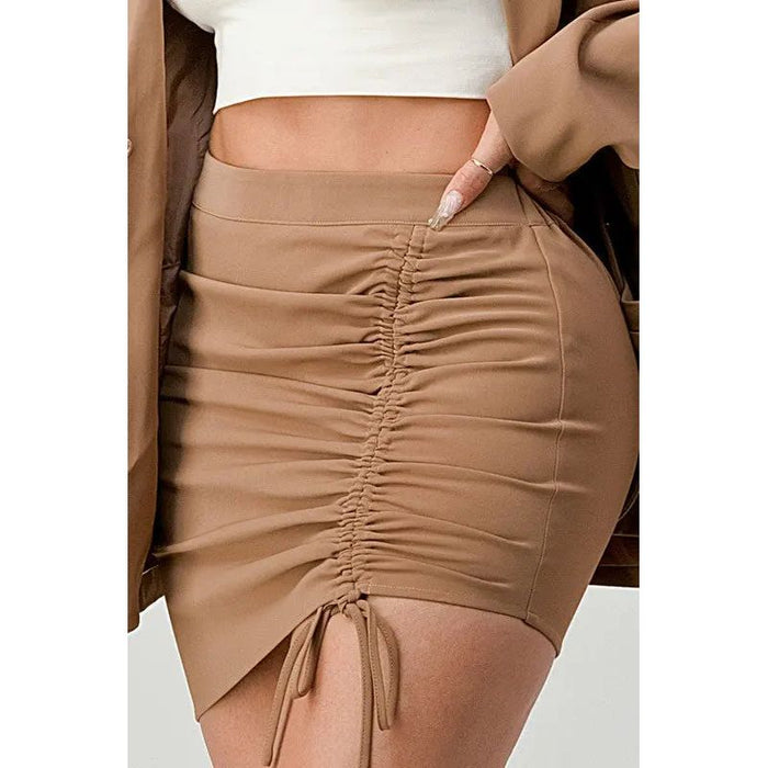 Taupe Trendy Skirt Set