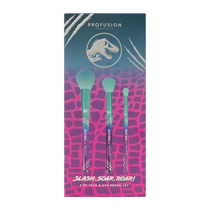 Profusion Cosmetics - Jurassic World | Slash. Soar. Roar! Face & Eye Brush Set