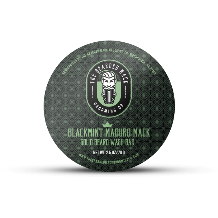 The Bearded Mack Grooming Co Blackmint Maduro Mack Solid Beard Wash Bar -  Warm Tobacco, Black Tea + Mint