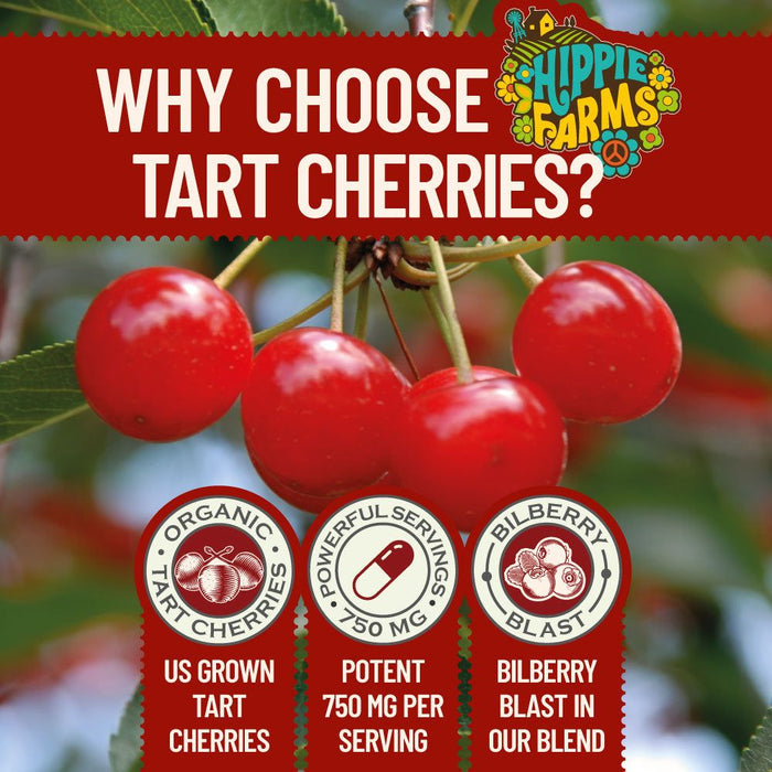 Hippie Farms - Hippie Farms - Tart Cherry Capsules - Lumberjack Strength Blend - Grown In USA Cherries