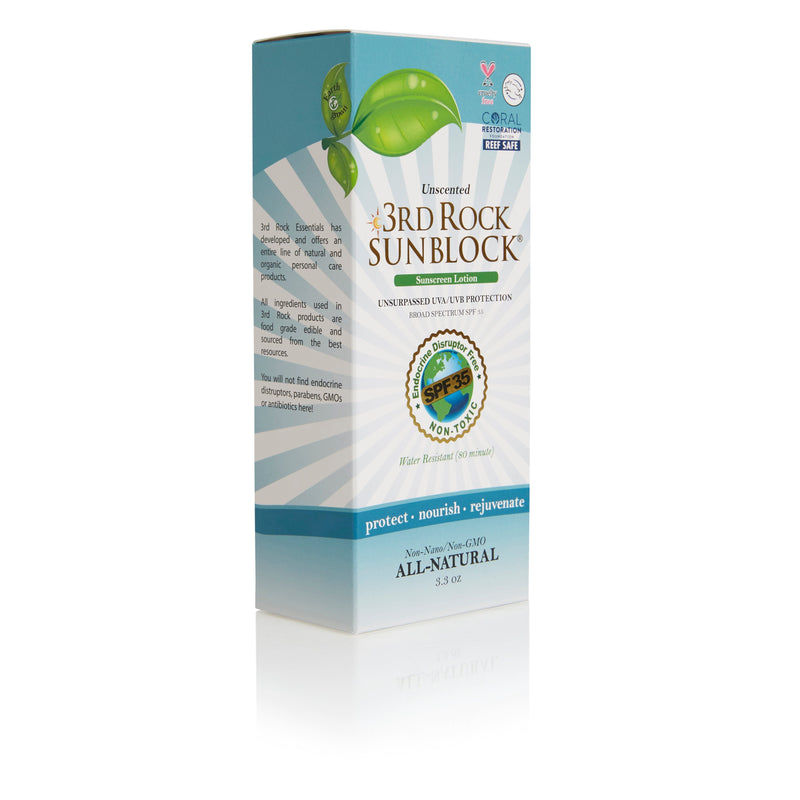 3rd Rock Essentials 3rd Rock Sunblock® Sunscreen Lotion - Unscented - Zinc Oxide SPF 35 All Natural SunBlock