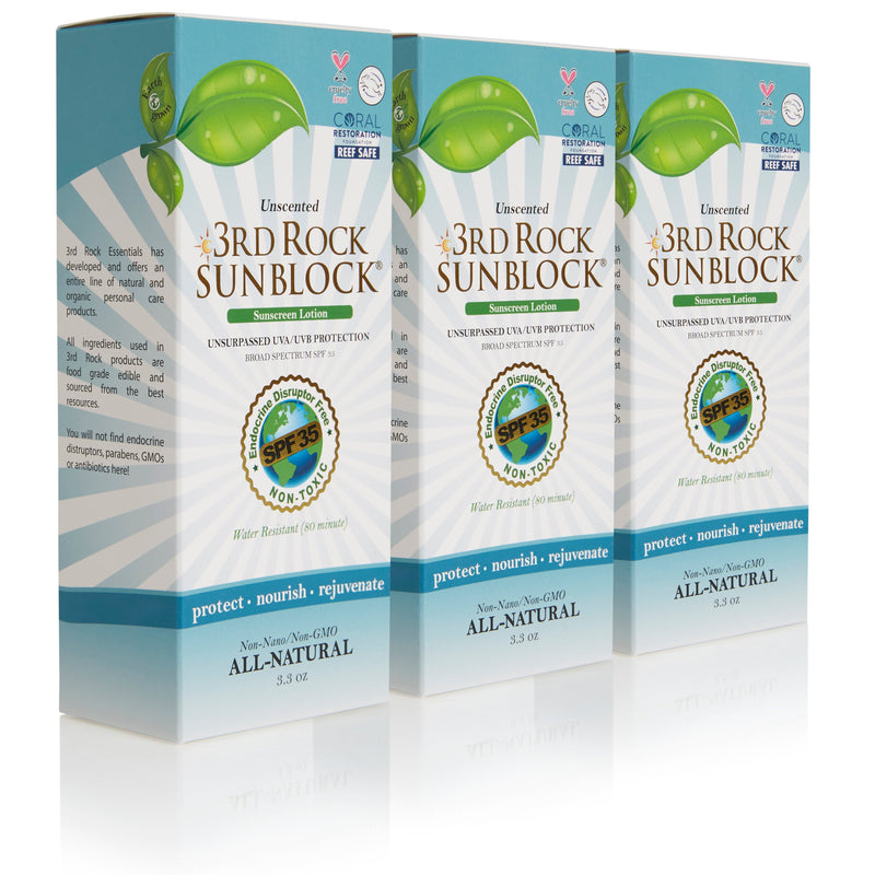 3rd Rock Essentials 3rd Rock Sunblock® Sunscreen Lotion - Unscented - Zinc Oxide SPF 35 All Natural SunBlock