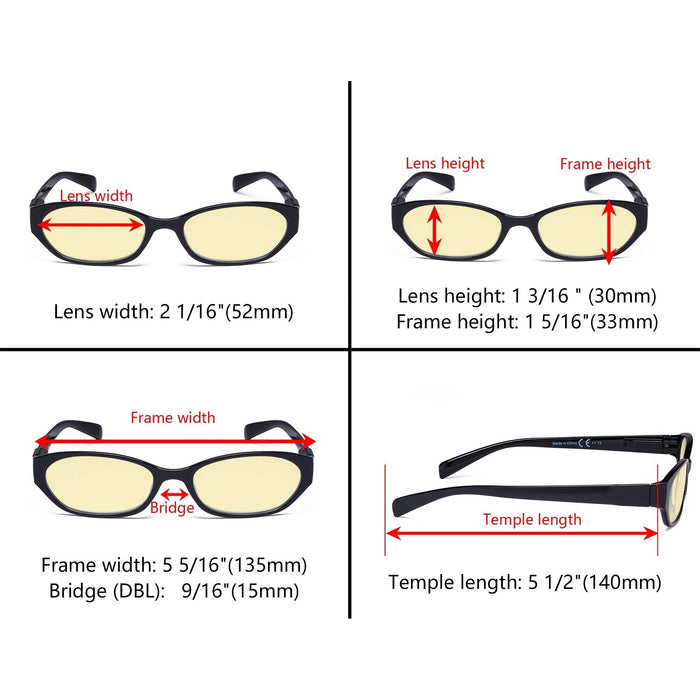 Eyekeeper - 4 Pack Rectangle Blue Light Blocking Reading Glasses Tm9101