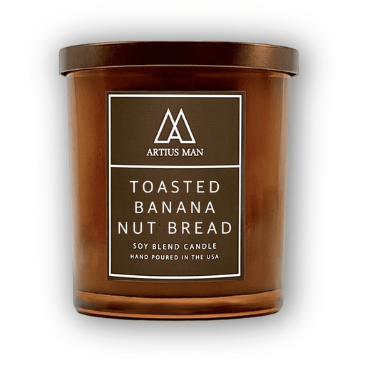 Artius Man - Soy Blend Wood Wick Candle / Toasted Banana Nut Bread 10oz