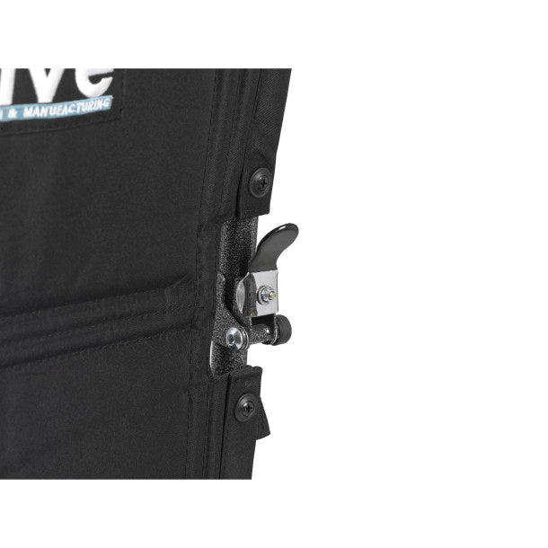 RIO Medical Supplies Lightweight Steel Transport Wheelchair, Fixed Full Arms, 19" Seat