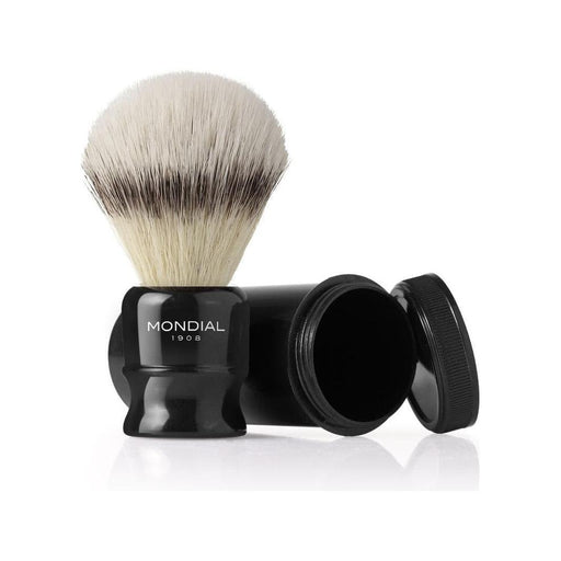 Mondial Travel Shaving Brush with Synthetic Silvertip Badger & Plastic Travel Tube TRIP-N/L/ECO