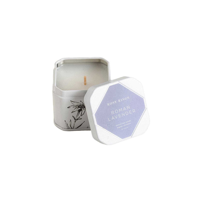 Rosy Rings Roman Lavender Travel Tin Travel Tin Candle