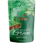 Gardenika Shop Tulsi Spicy Chai Green Loose Tea, Natural Energy & Focus Support - Ayurvedic Blend with Tulsi (Holy Basil) - Cinnamon & Cloves - Low Caffeine - Organic & Kosher Loose Leaf Tea