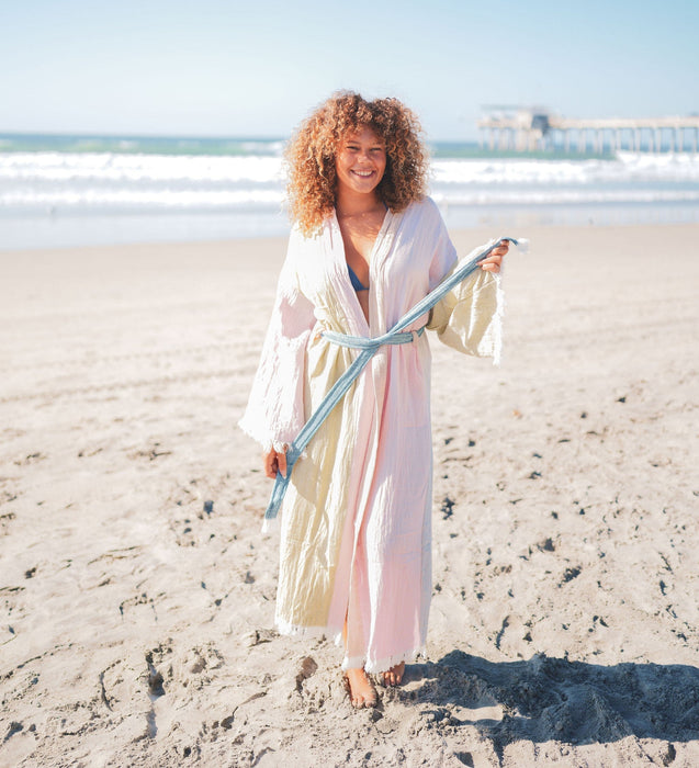 MUSLIN COTTON KIMONO BATHROBE