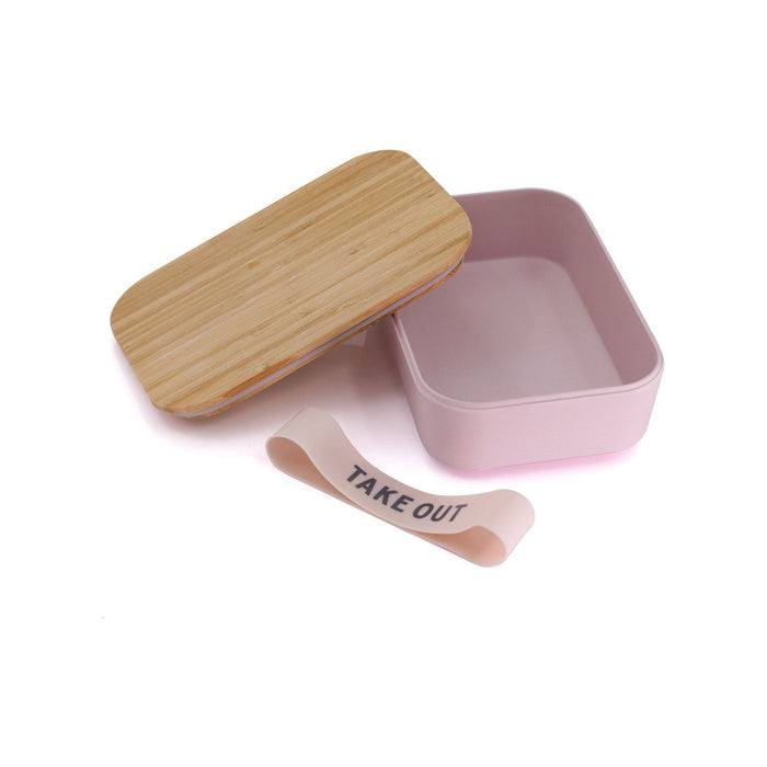 Take Out Bamboo Lunch Box in Blush Pink | Eco-Friendly and Sustainable | 7.5" x 5" x 2"