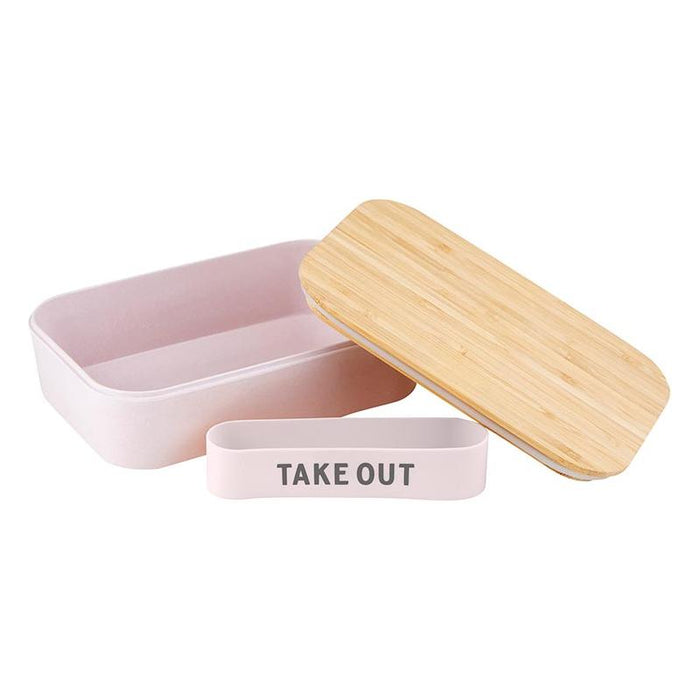 Take Out Bamboo Lunch Box in Blush Pink | Eco-Friendly and Sustainable | 7.5" x 5" x 2"