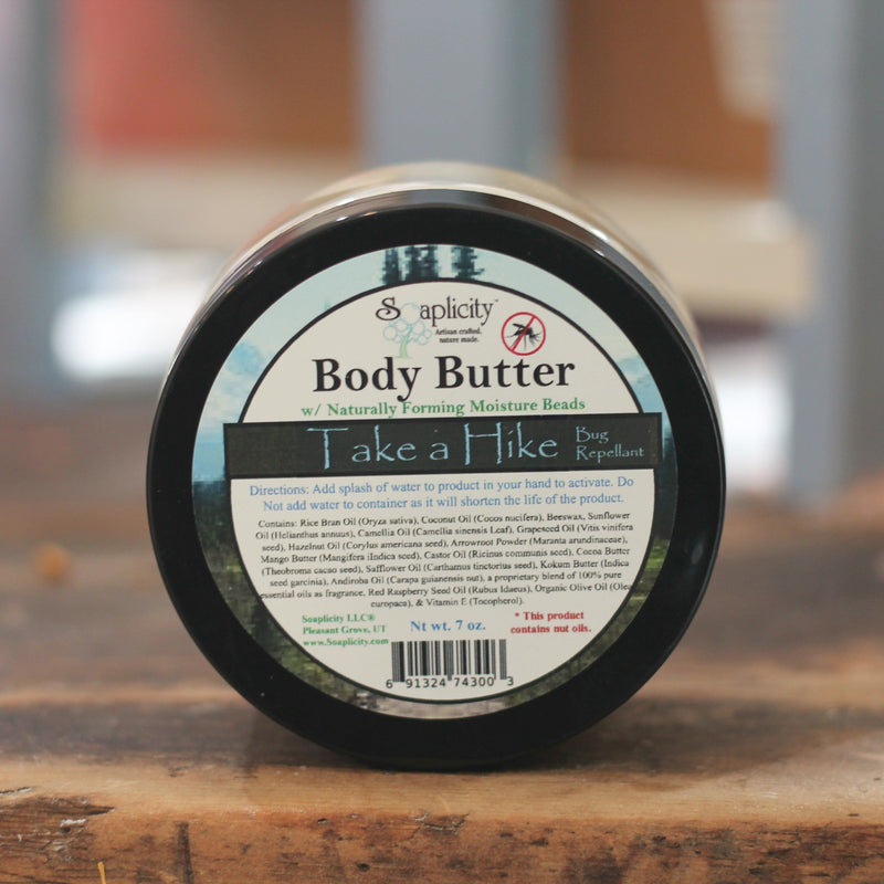 Soaplicity Take A Hike Body Butter - 100% Natural Bug Repellent with Natural Sun Protection Body Butter