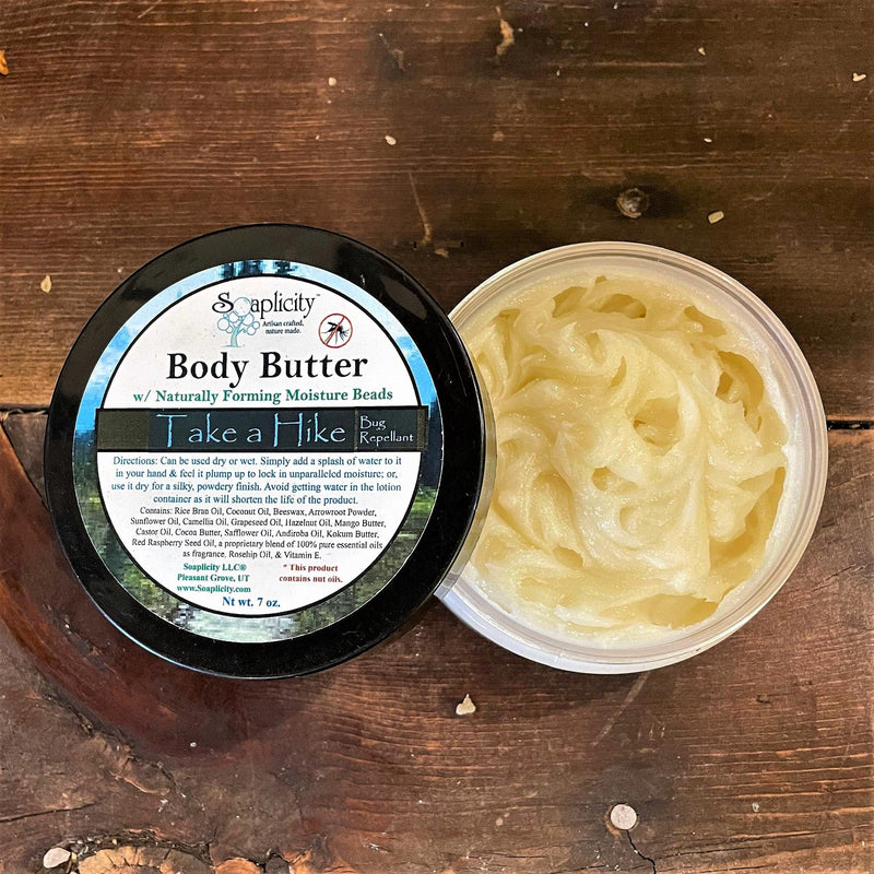 Soaplicity Take A Hike Body Butter - 100% Natural Bug Repellent with Natural Sun Protection Body Butter