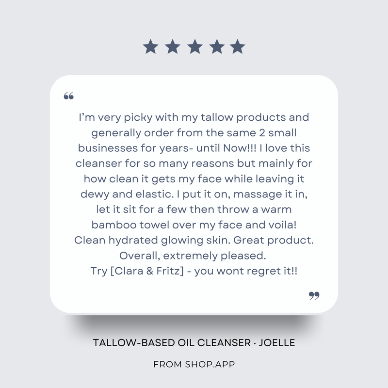 Clara & Fritz Tallow Shop Tallow-Based Oil Cleanser Facial Cleansers