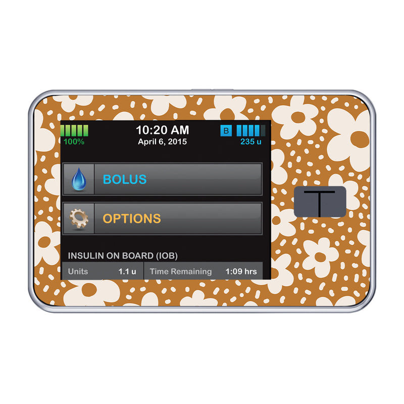 Peelz Caramel Daisies Tandem t:slim X2 - Pump Peelz Peelz/Stickers