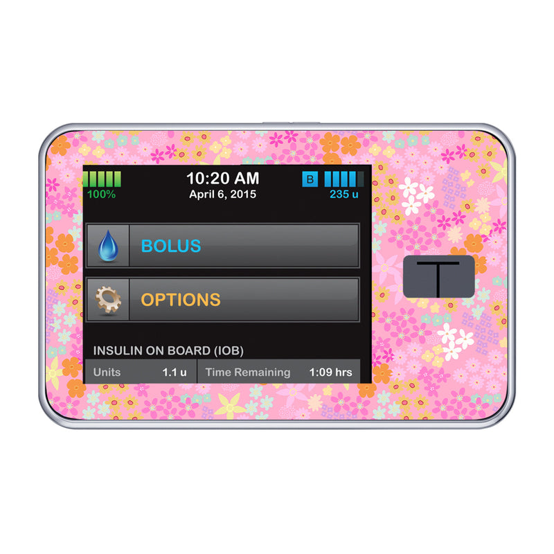 Peelz Pink Petals Tandem t:slim X2 - Pump Peelz Peelz/Stickers