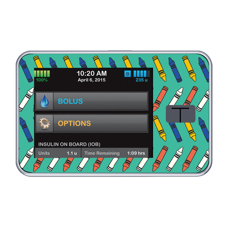 Peelz Crayon Pop Tandem t:slim X2 - Pump Peelz Peelz/Stickers