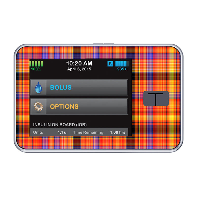 Peelz Pumpkin Plaid Tandem t:slim X2 - Pump Peelz Peelz/Stickers