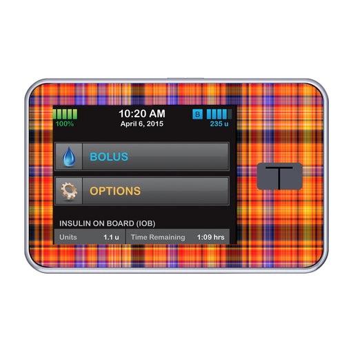 Peelz Pumpkin Plaid Tandem t:slim X2 - Pump Peelz Peelz/Stickers