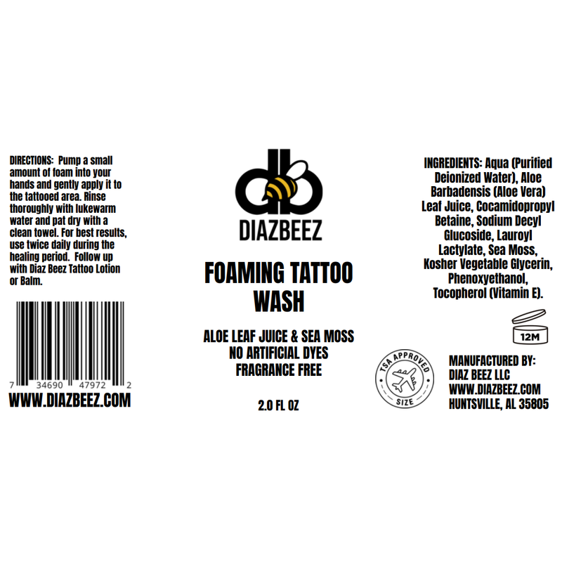 Diaz Beez Foaming Tattoo Wash Tattoo Wash