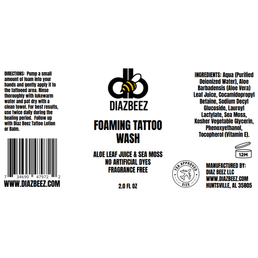 Diaz Beez Foaming Tattoo Wash Tattoo Wash