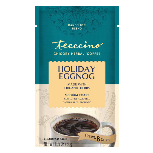 Teeccino Holiday Eggnog Herbal Coffee Herbal Coffee Dark Cyan Trial Size