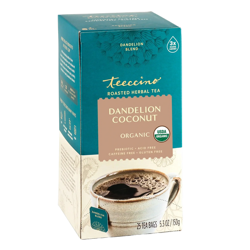 Teeccino Dandelion Coconut Roasted Herbal Tea Herbal Tea