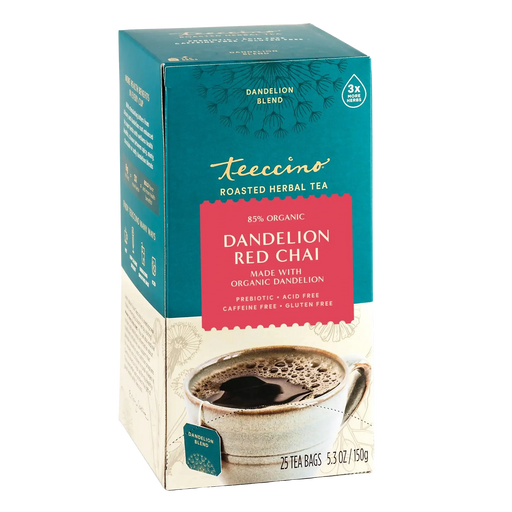 Teeccino Dandelion Red Chai Roasted Herbal Tea Herbal Tea