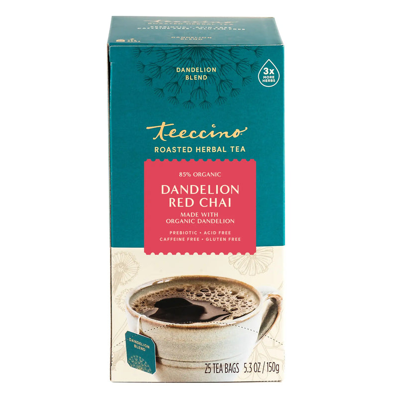 Teeccino Dandelion Red Chai Roasted Herbal Tea Herbal Tea