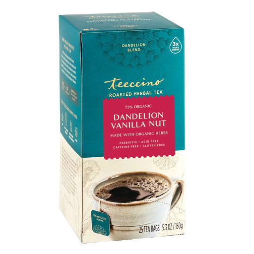 Teeccino Dandelion Vanilla Nut Roasted Herbal Tea Herbal Tea