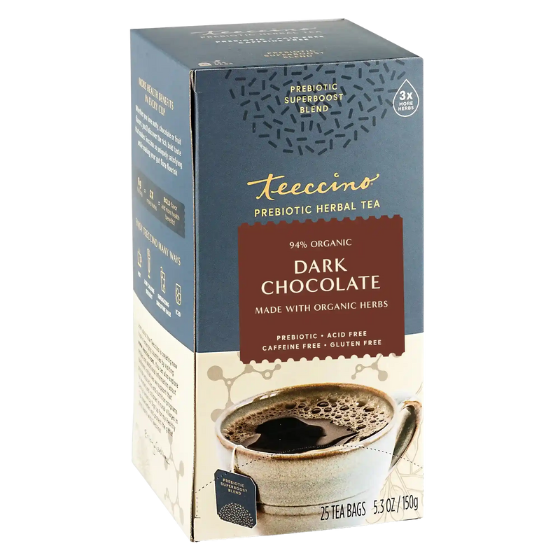 Teeccino Dark Chocolate Prebiotic SuperBoost Herbal Tea Herbal Tea